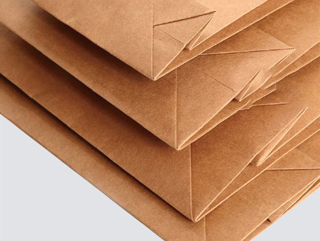 Brown Kraft Paper Bag With Handle For Packing Food