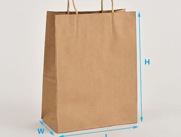 Brown Kraft Paper Bag With Handle For Packing Food