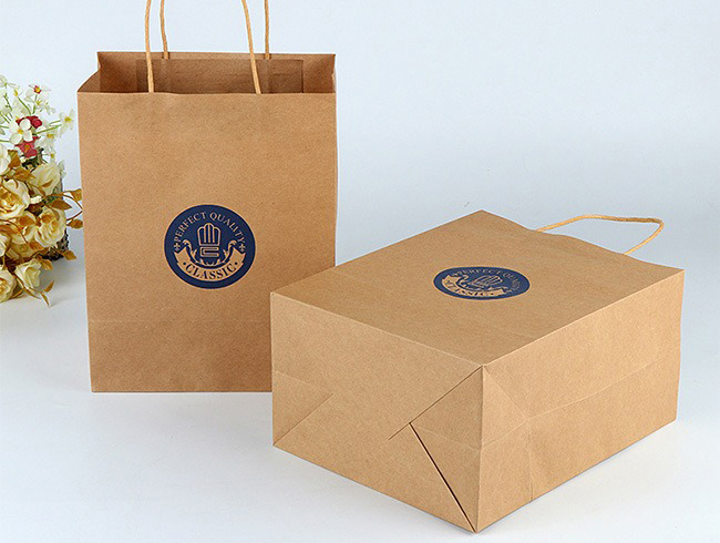 Dessert Shop Paper Bag With Logo For Food Takeaway