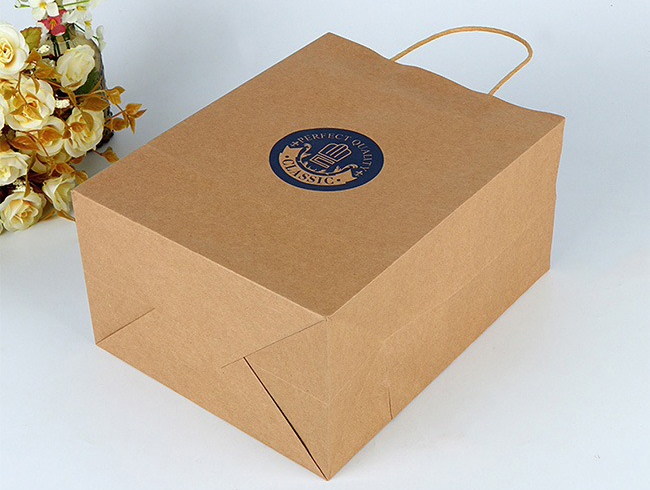 Dessert Shop Paper Bag With Logo For Food Takeaway