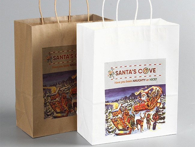 Dessert Shop Paper Bag With Logo For Food Takeaway