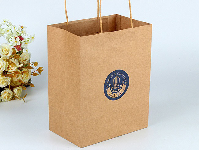 Dessert Shop Paper Bag With Logo For Food Takeaway