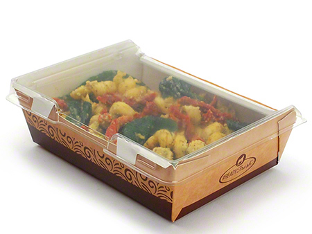 kraft Paper Food Packing Lunch Box With Clear Lid