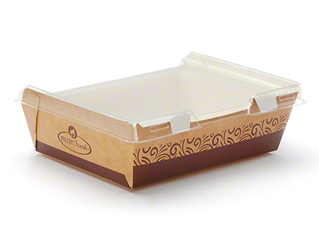 kraft Paper Food Packing Lunch Box With Clear Lid