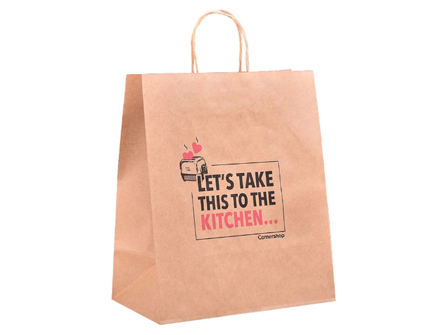 Food Carry Recycled Takeaway Brown Kraft Paper Bag