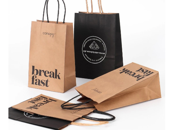 Food Carry Recycled Takeaway Brown Kraft Paper Bag