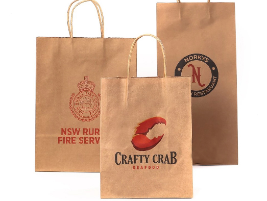 Food Carry Recycled Takeaway Brown Kraft Paper Bag