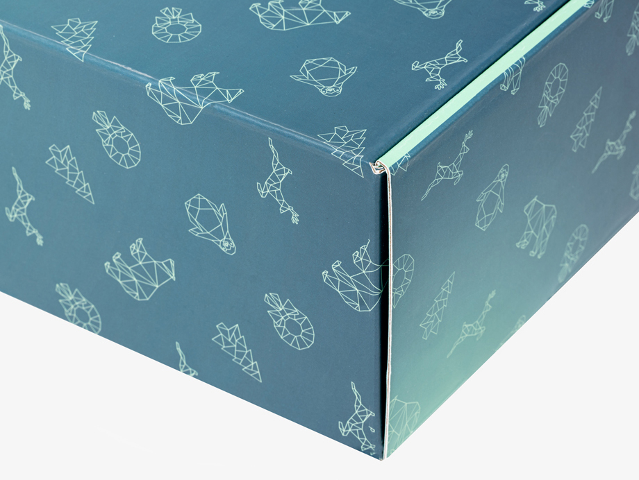 Luxurious Bright Blue-green Corrugated Mailing Paper Boxes 
