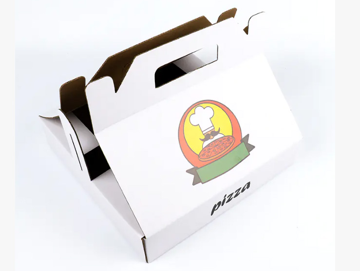 Recyclable White Pizza Boxes With Handle