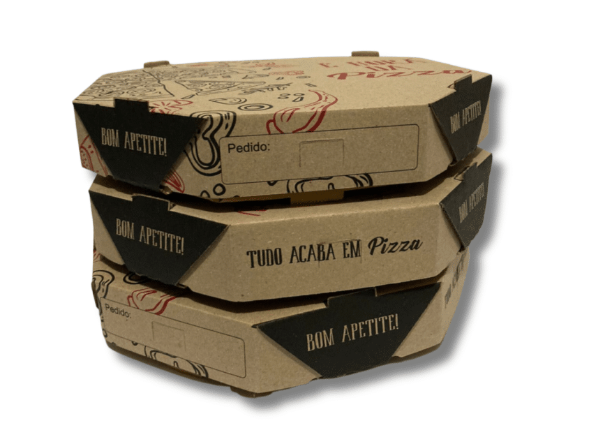 Corrugated Pattern Print Pizza Box