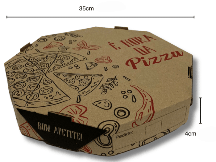Corrugated Pattern Print Pizza Box 