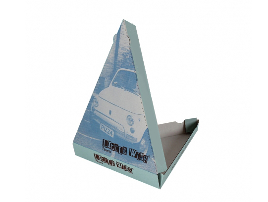 Blue Triangle Corrugated Car Pattern Printing Pizza Box