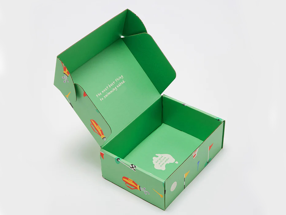 Green Corrugated Paper Gift Box Mailing Boxes 