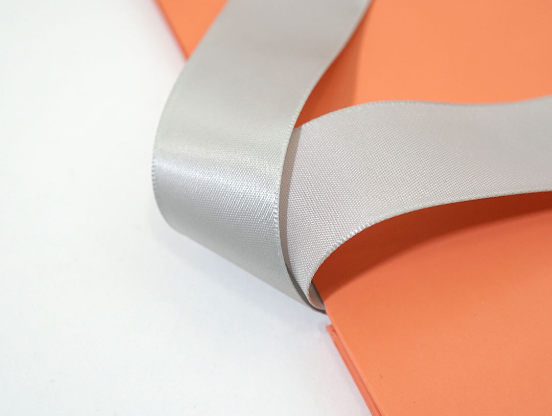 Reusable Orange Shopping Paper Bag With Ribbon Handle 