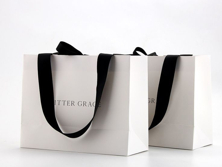 Luxury Paper Bag Printed With Ribbon Handle  