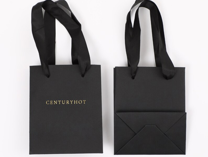 2023 China Luxury Black Gift Paper Bag 