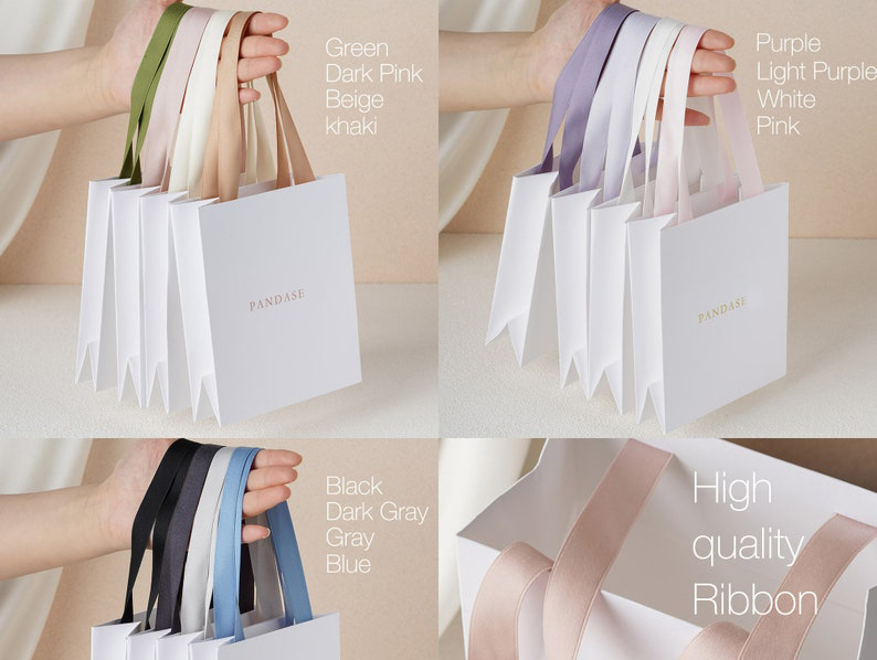 Wholesale Paper Bags With Ribbon Handle