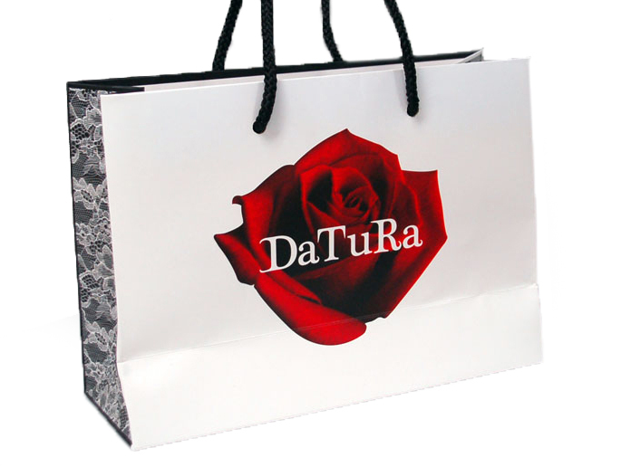 Hot Sale Flower Black Paper Gift Bag