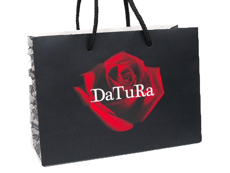 Hot Sale Flower Black Paper Gift Bag