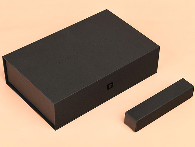 Magnetic Clamshell-Type Cardboard Black Gift Boxes