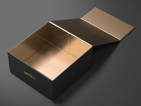 Luxury Black And Gold Folding Magnetic Gift Box