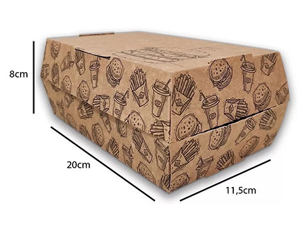 Thickened Hamburger Box Corrugated Packaging