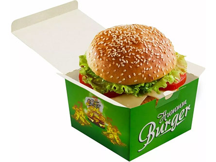 Foldable Hamburger Paper Box With Printing