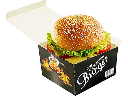 Foldable Hamburger Paper Box With Printing