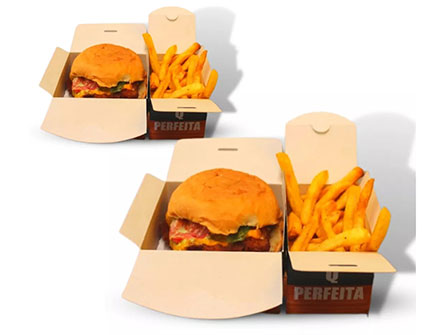 Burger And Chips Paper Packaging Box