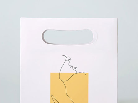 Recycle Paper Bag With Hole Handle