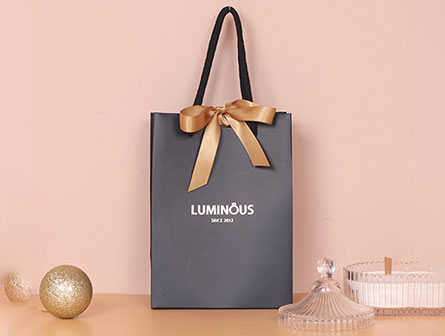 Boutique Logos Paper Bag With Ribbon 