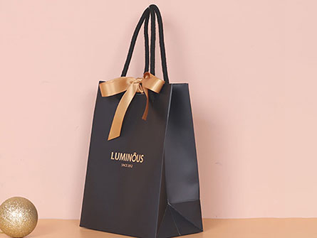 Boutique Logos Paper Bag With Ribbon 