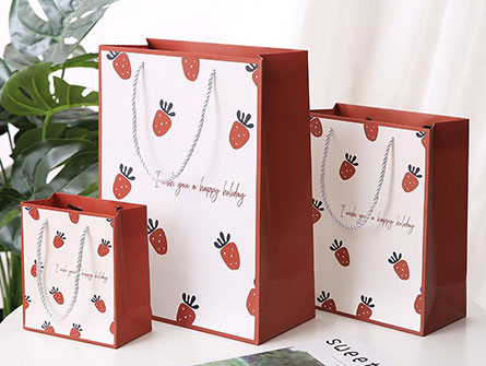 Cartoon Strawberry Paper Bag