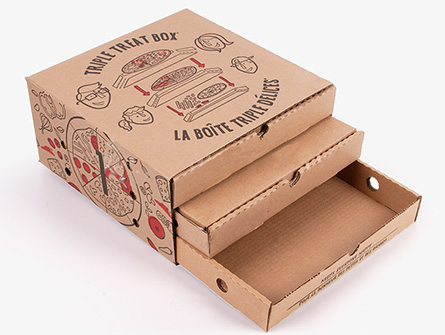 Food Grade Triple Treat Pizza Box