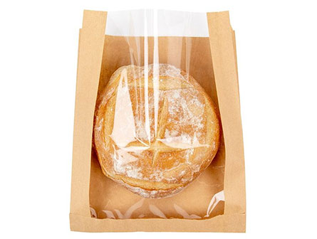 Bread Packaging Paper Bags With Plastic Window