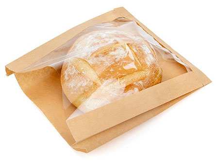 Bread Packaging Paper Bags With Plastic Window